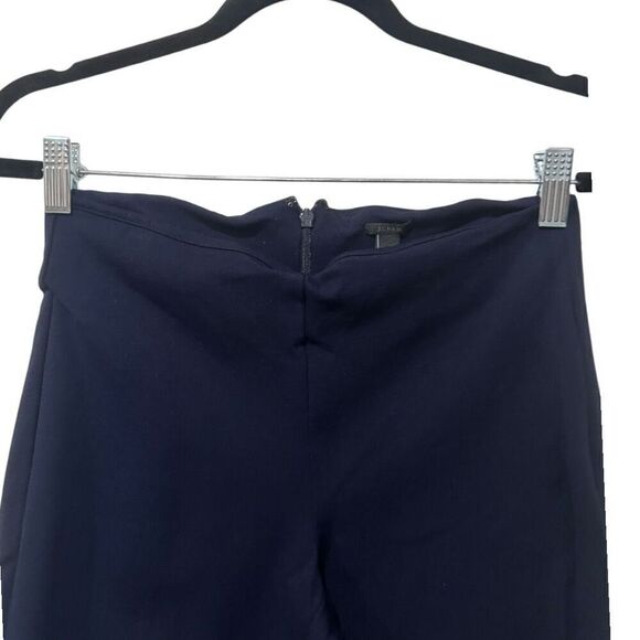 J. Crew Leather Panel Rear Zip Pixie Jodhpur Ankle Equestrian Pant Navy Size 6 - Picture 3 of 13